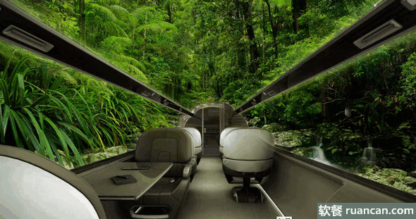 无窗全景飞机 穿越雨林