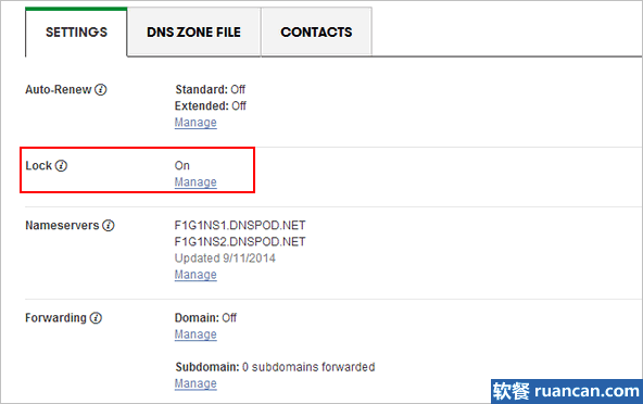 解除godaddy域名管理锁定状态