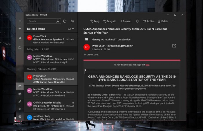 Windows 10 Mail正式支持Dark主题