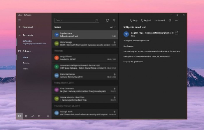 Windows 10 Mail正式支持Dark主题
