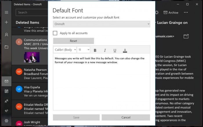 Windows 10 Mail正式支持Dark主题