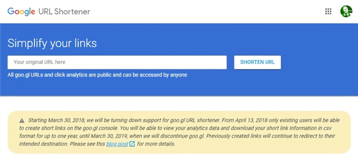谷歌关停goo.gl短网址服务