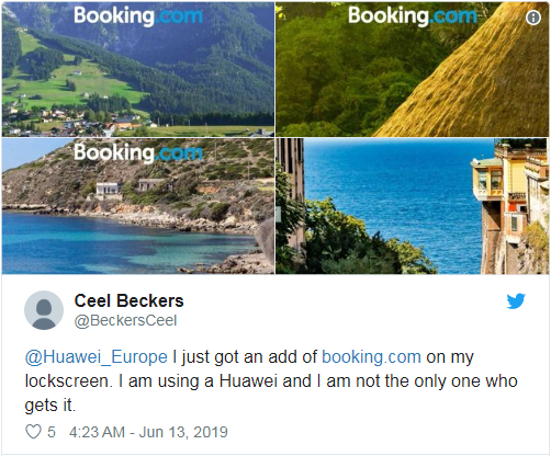 华为为推送锁屏广告致歉