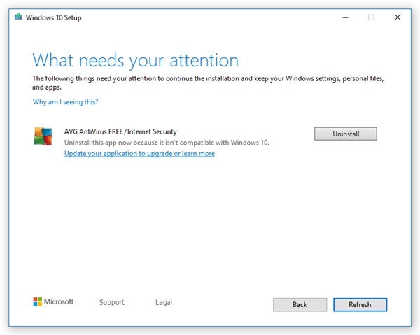 Windows 10 v1909不兼容公告：更新前需卸载老版Avast/AVG
