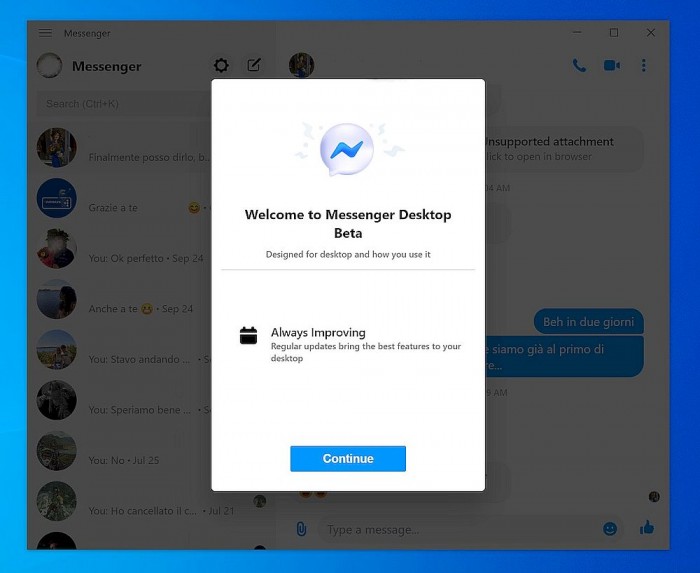 脸书Messenger Windows 10 版改进
