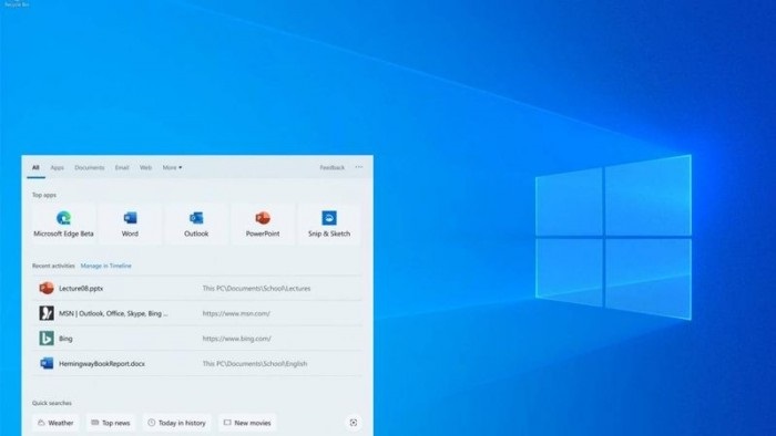微软Windows Search整合必应搜索