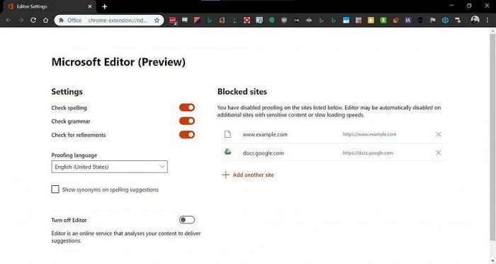 微软开发Grammarly拼写检查扩展