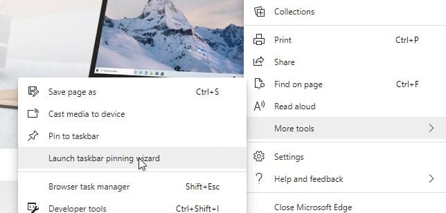 Chromium Edge新功能：固定站点到任务栏