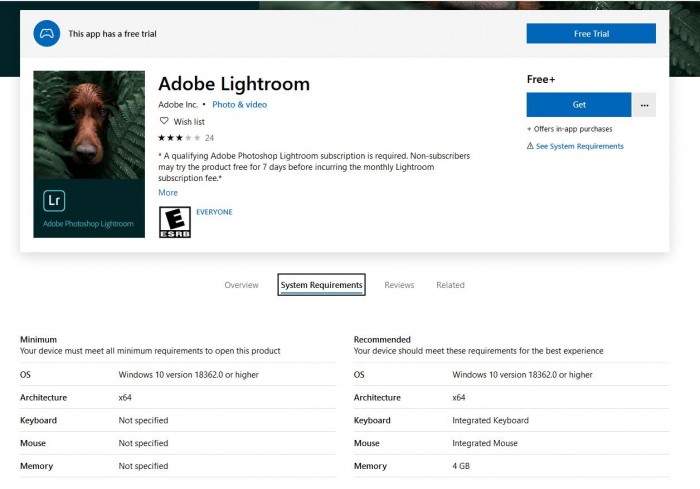 Adobe Lightroom登陆微软商城