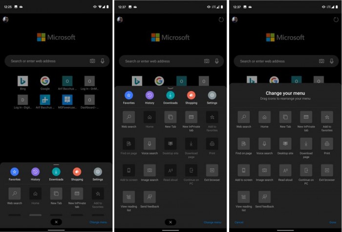Edge浏览器Android端新版试用：全新控制中心