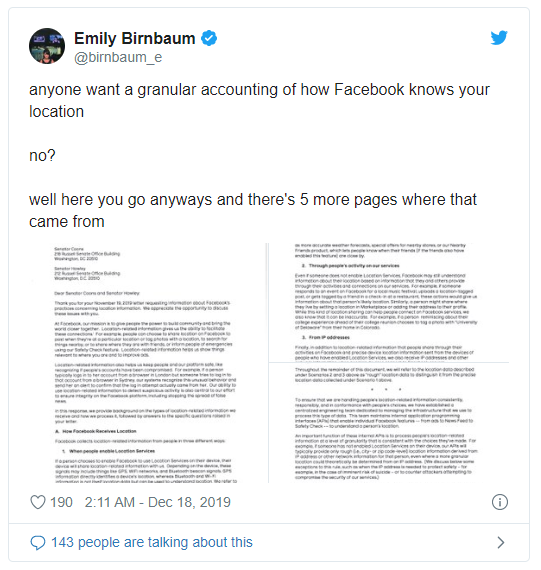 脸书承认关闭位置权限仍会跟踪用户