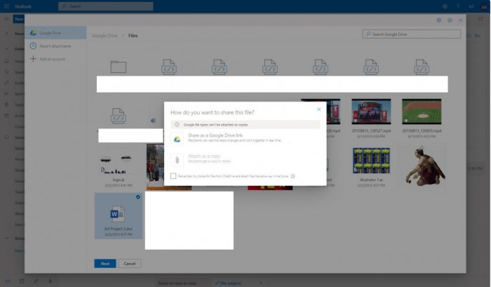 在Outlook.com上体验Gmail和Google Drive