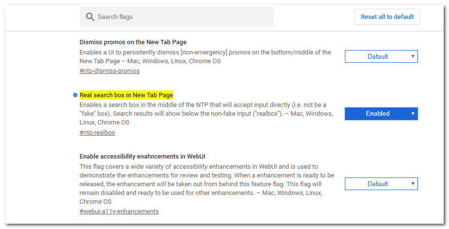 [技巧] 为Chrome新标签页开启真正的搜索框