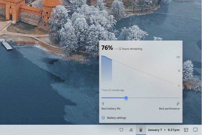 粉丝重新设计Windows 10电池弹出界面