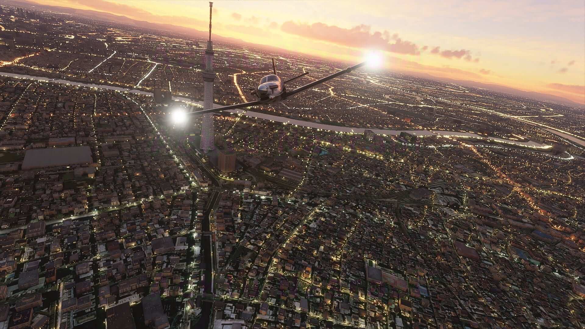 《微软飞行模拟》公布新截图 高空俯瞰城市与自然风光
