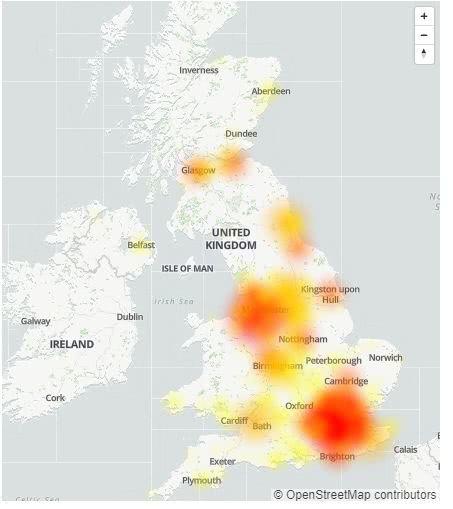 英国网络现大规模故障：电话上网受影响