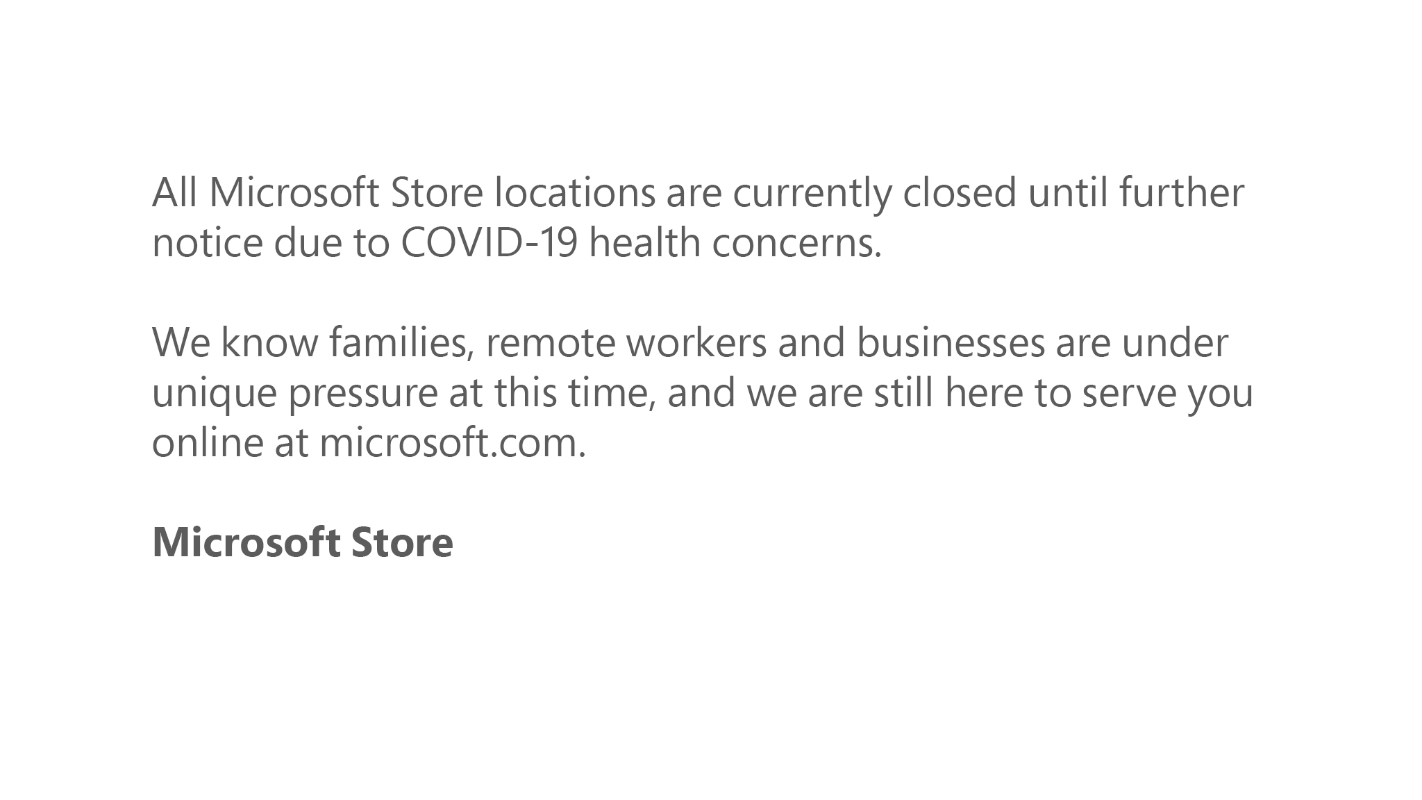 Microsoft因应COVID-19大流行2关闭全球所有Microsoft Store地点