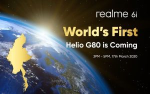 Realme3月17日发布Realme 6i：搭载Helio G80
