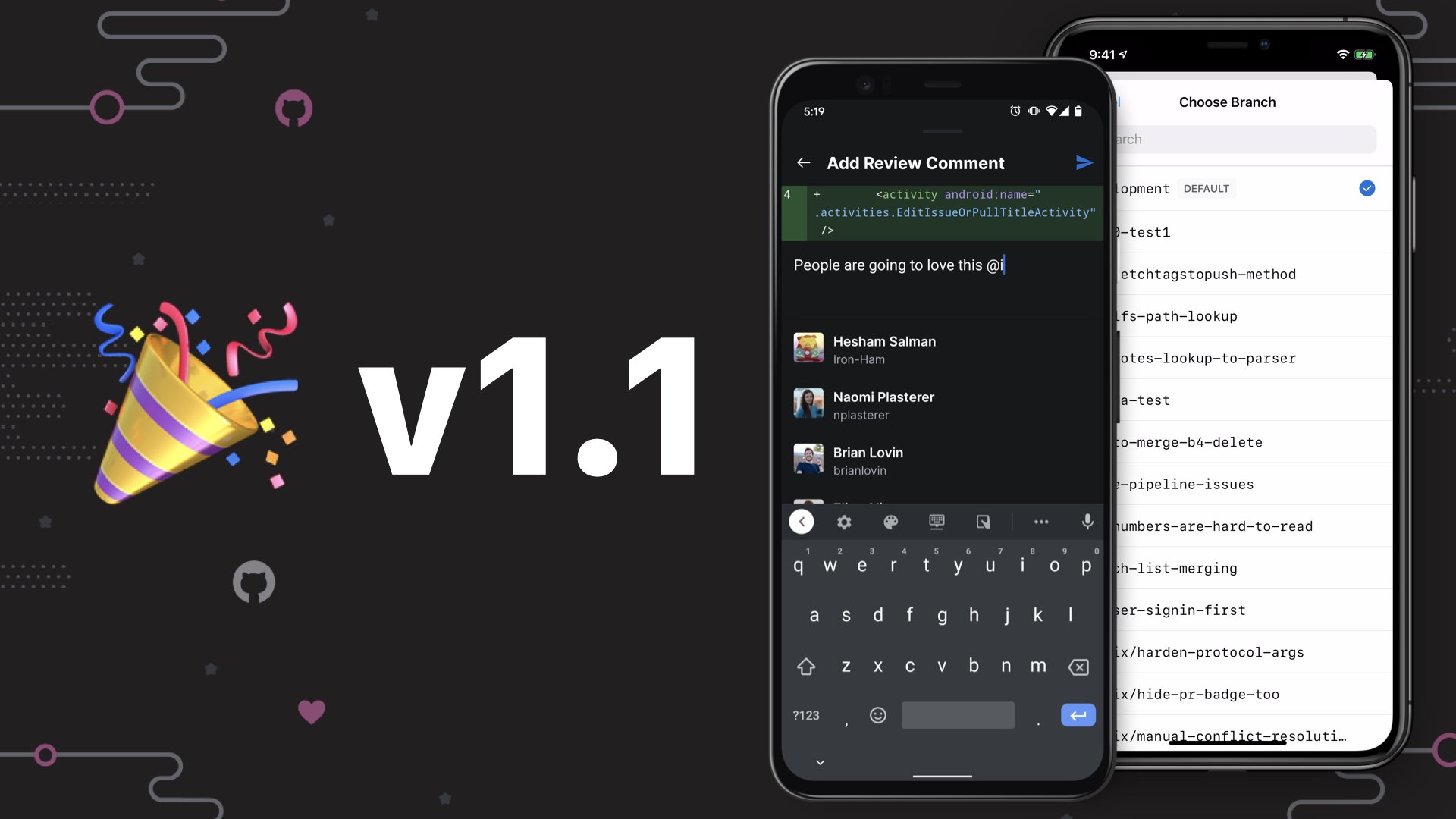 微软发布 GitHub 移动版 v1.1 - 软餐