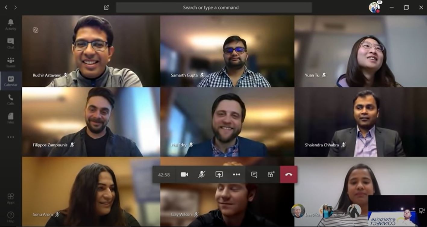 微软Teams视频会议将支持9画面视图