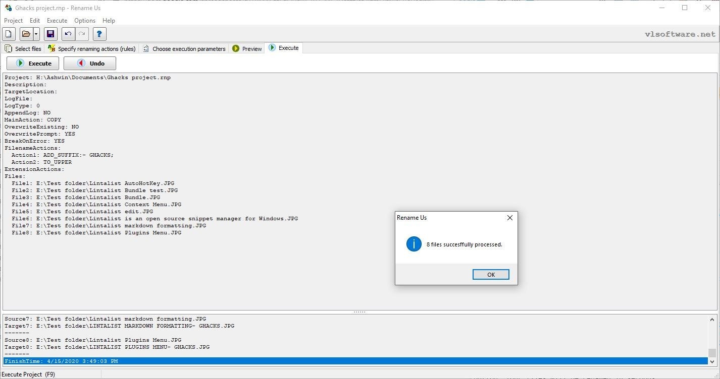 重命名我们执行