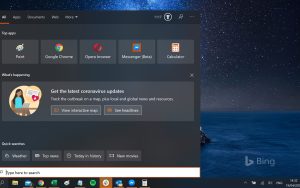 微软向Windows Search添加新冠疫情页面链接