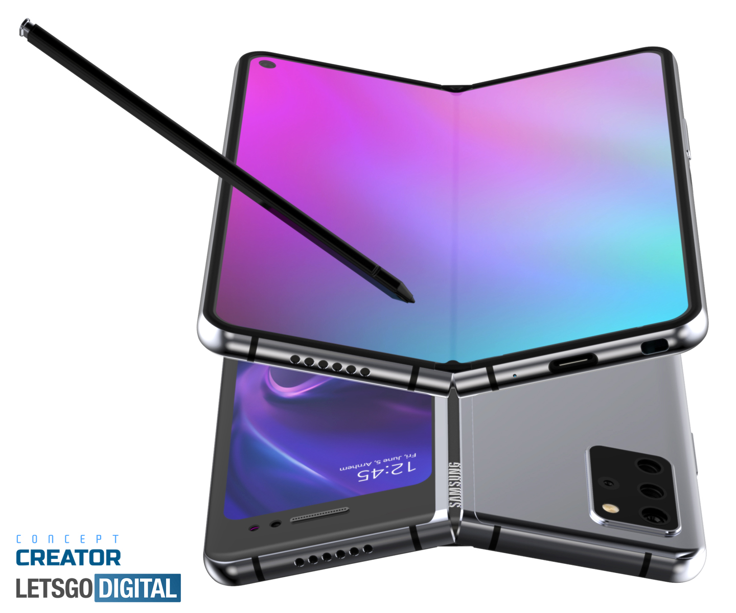 三星Galaxy Note Fold概念渲染图曝光：配备手写笔