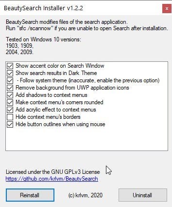 使用BeautySearch自定义Windows 10 Search的外观