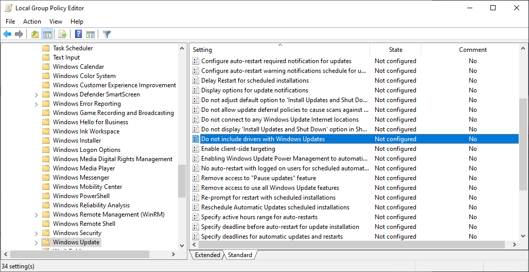 禁用驱动程序安装Windows更新