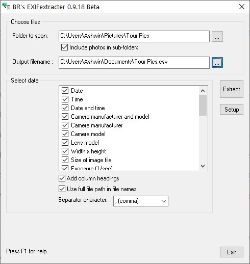 EXIF提取器已准备就绪