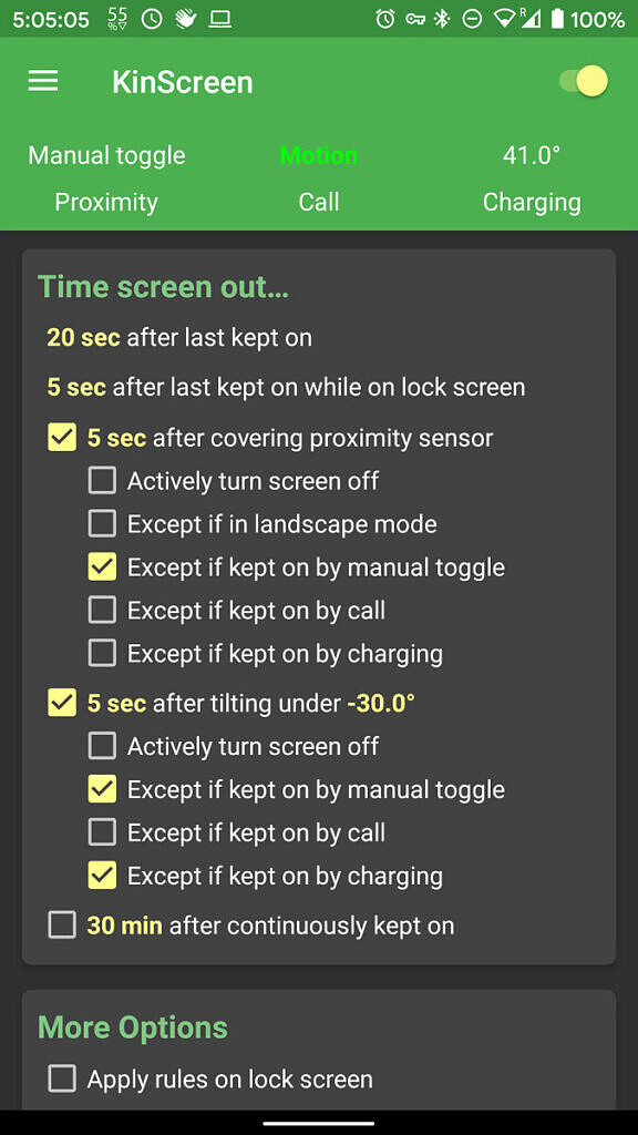 安卓屏幕管理应用KinScreen v6.0发布：支持倾斜唤醒等