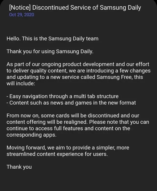 三星推出Samsung Free，取代Samsung Daily