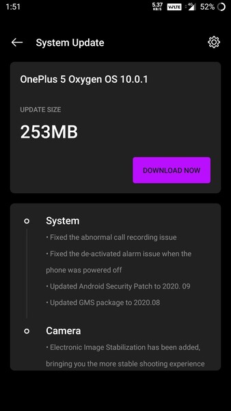 一加5/5T迎来OxygenOS 10.0.1：恢复电子防抖功能