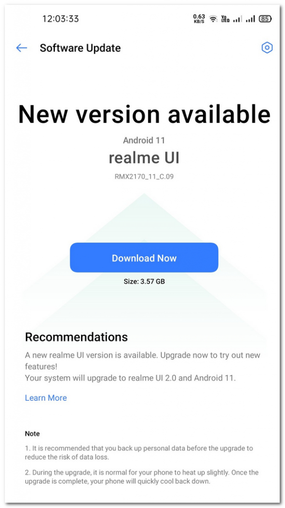 [海外] Realme 7 Pro推送Realme UI 2.0更新