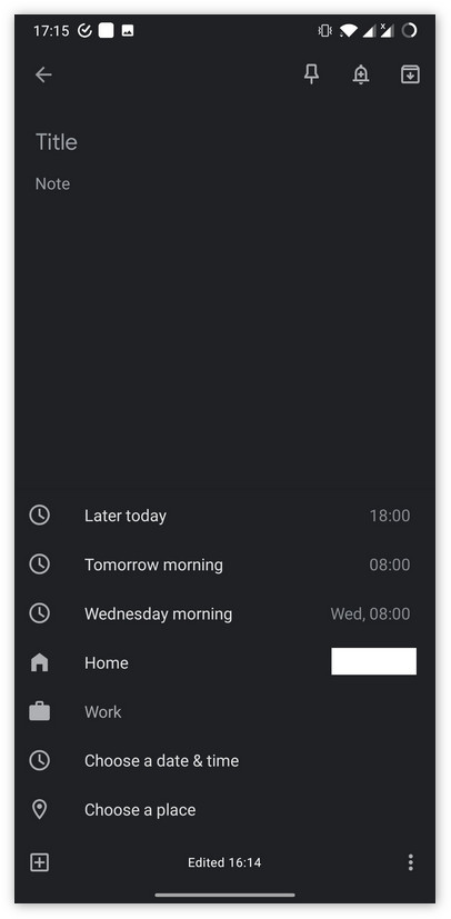 谷歌笔记Google Keep改进任务提醒功能：到家/公司时自动提醒