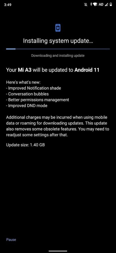 [海外] 更新 “翻车”之后，小米A3再次推送更新