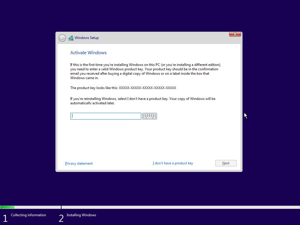 Windows 10安装要求输入产品密钥