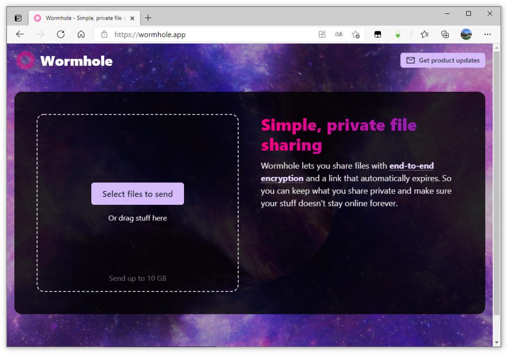 Wormhole：全新的文件加密分享服务，支持10GB大文件