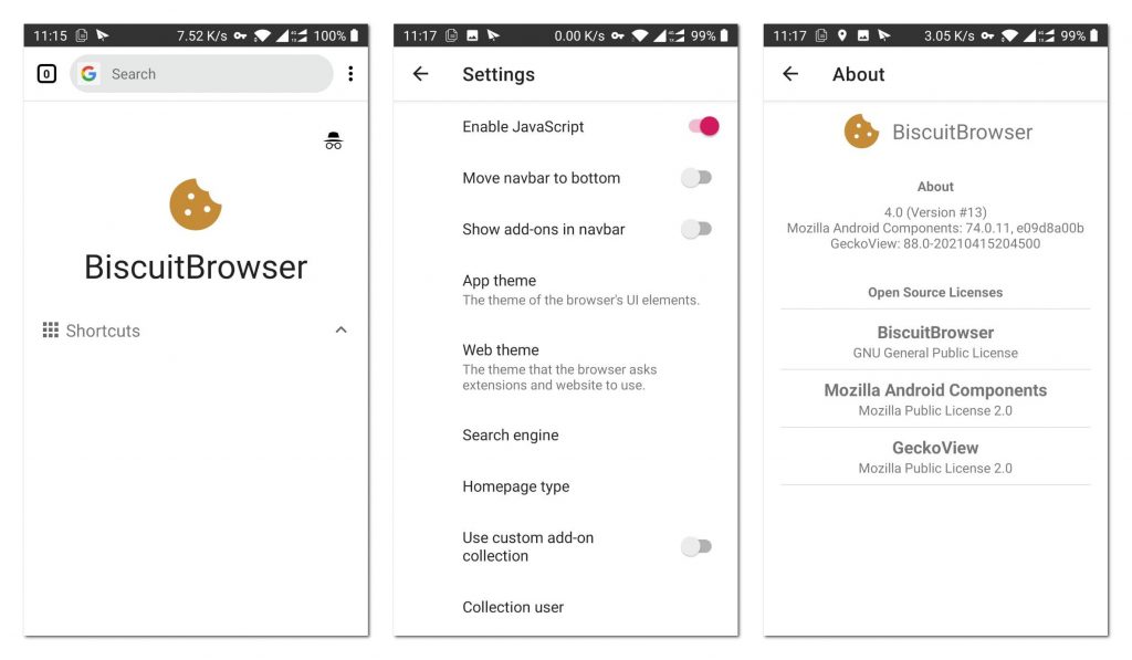 BiscuitBrowser：支持Firefox扩展的新锐Android浏览器
