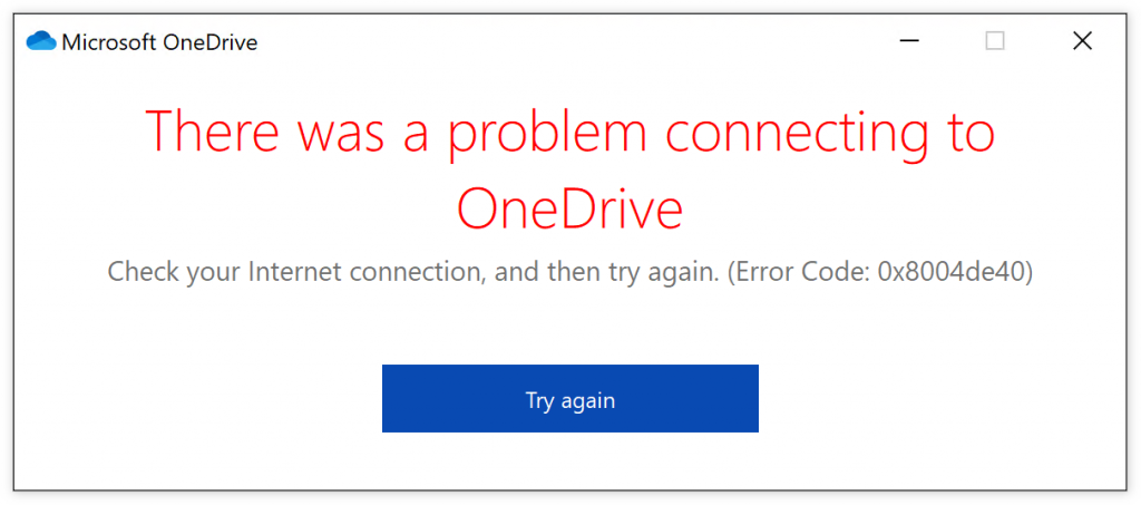 OneDrive登录遇到0x8004de40报错，微软发布修复指引