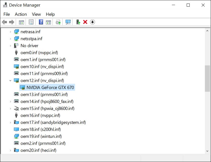 通过驱动程序设备管理器查看模式下的设备