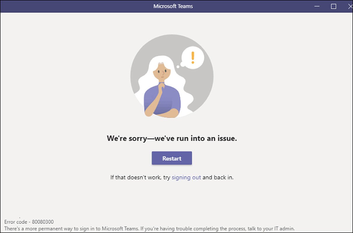 Microsoft Teams 80080300错误