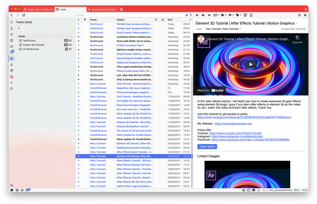 Vivaldi 4.0来了！包括翻译、日历、邮件和RSS阅读器的重大版本