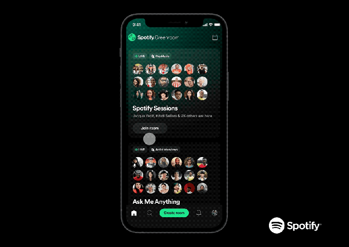 Spotify发布音频直播应用Greenroom，剑指现象级应用Clubhouse