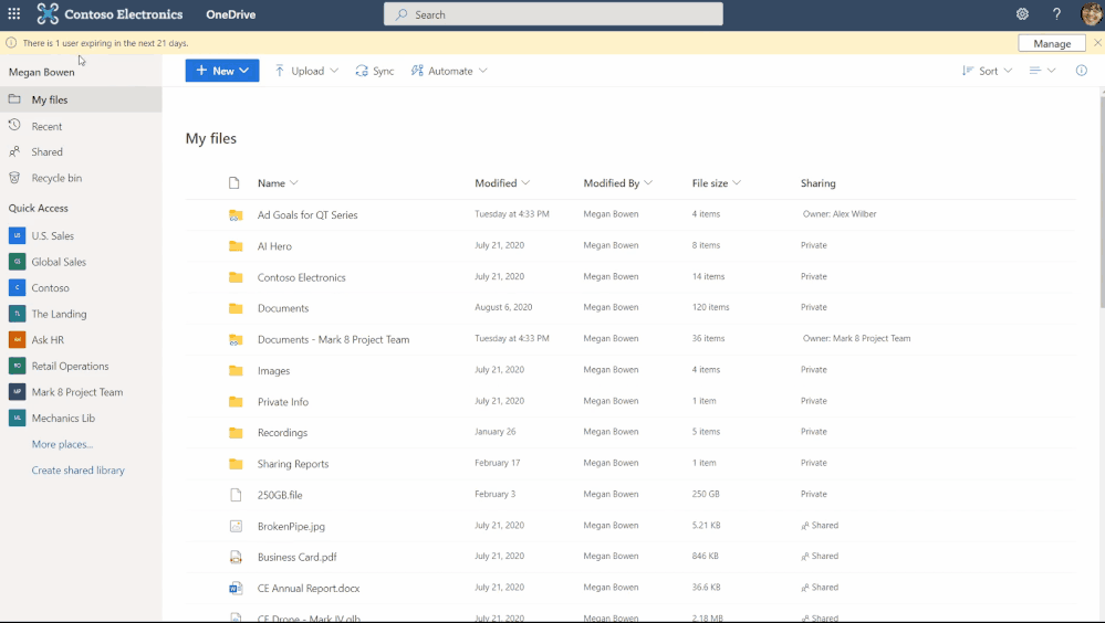 2021年5月，微软为OneDrive带来了这些新功能