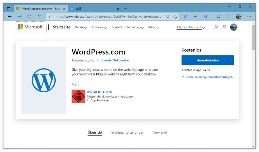 WordPress已上架微软商店，暂未开放国内用户下载