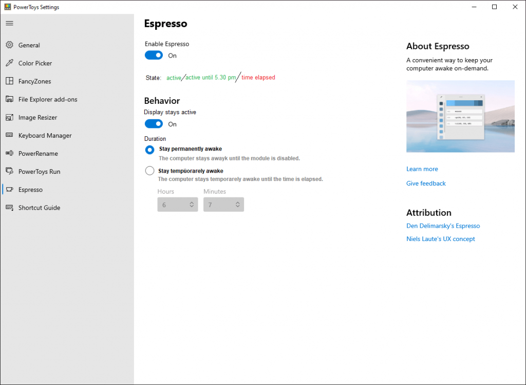 微软发布PowerToys v0.41.2：新增保持电脑唤醒工具Awake