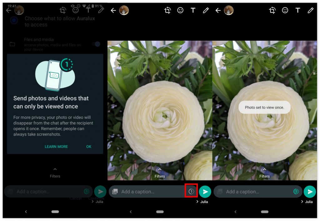 WhatsApp Beta版新功能：照片视频等媒体文件可设置“阅后即焚”