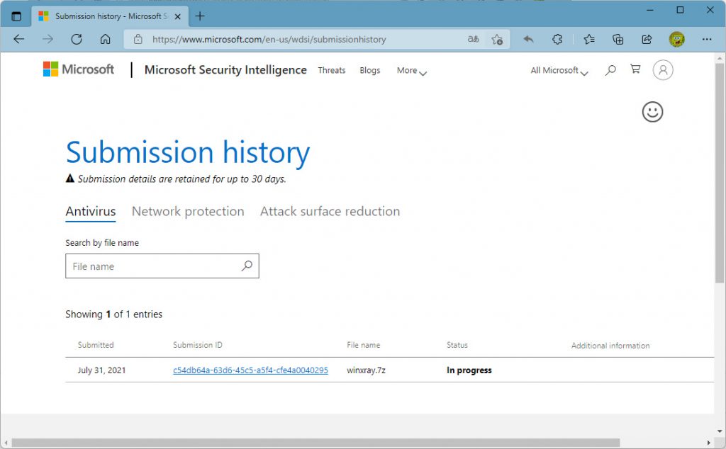 [科普]使用Windows安全中心向微软上报可疑文件