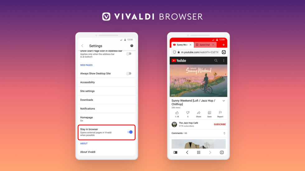 Vivaldi 4.1安卓版发布：新增Stay in Browser功能等
